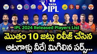 IPL 2024 All 10 Team Released Players List And Remaining Purse In Telugu  GBB Cricket [upl. by Ratep]