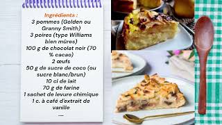 Gâteau Invisible Poire Pomme et Chocolat 🍐🍏🍫 [upl. by Eydie]