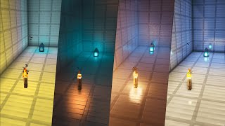 Minecraft Colored Lighting Shaders Comparison Voxlementary SEUS PTGI MollyVX NostalgiaVX [upl. by Enileme]