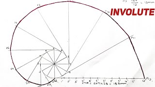 How to draw a Involute of a circle in telugu  Engineering drawing  diploma drawing [upl. by Cheria]