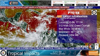 20241103 4PM ET PTC18 Forms TROPICAL STORM RAFAEL EXTECTED TO DEVELOP SISE [upl. by Aisel]