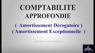 Amortissement Dérogatoire et exceptionnelle Différence entre Amortissement Dégressif et constant [upl. by Audrey146]