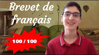 Brevet de français  Comment jai obtenu 100100  Présentation et conseils [upl. by Rubbico]