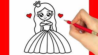 HOW TO DRAW A PRINCESS  HOW TO DRAW A GIRL EASY STEP BY STEP  كيف ترسم أميرة [upl. by Attenauqa416]