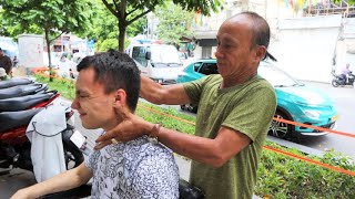 ASMR 2 Strong and funny street barber massage [upl. by Matthaeus]