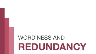 Wordiness and Redundancy [upl. by Talich]