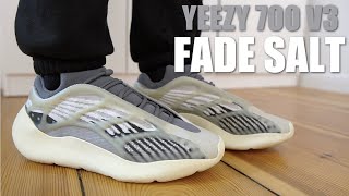 ONE OF THE BEST COLORWAYS  ADIDAS YEEZY 700 V3 FADE SALT REVIEW amp ON FEET [upl. by Ehpotsirhc399]