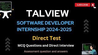 Talview Assessment Question and Answers  Talview Software Developer Internship Questions itjobs [upl. by Danae]