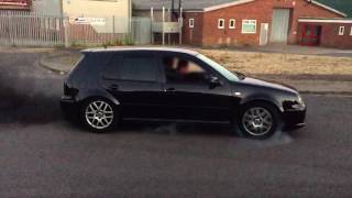 Mk4 Golf PD150  2381bhp  Burnout in Slow Motion [upl. by Almeeta]