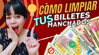 Cómo quitar manchas de sello y tinta en billetes de Dólares EFECTIVO [upl. by Holub97]