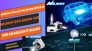 quotNilight D3S 6000K HID Headlight Bulbs  Xenon HighLow Beam Reviewquot [upl. by Yetac]