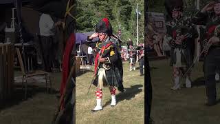 Scotland the Brave as Drum Major leads pipebands salute march off at 2023 Drumtochty Games shorts [upl. by Joscelin]