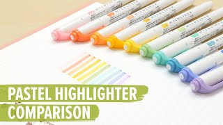 Pastel Highlighter Comparison Mildliners Stabilo Highlighters and More [upl. by Ayekam]