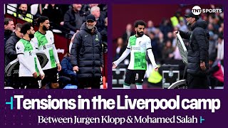 HEATED exchange between Mohamed Salah and Jürgen Klopp 👀  West Ham 22 Liverpool  Premier League [upl. by Jerz]