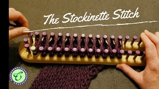 How to do the stockinette stitch on double rake knitting loom [upl. by Agan]