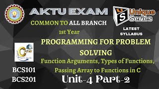 U4P2 Programming for Problem Solving btech 1st year  PPS Btech  AKTU Lecture  uniqueseries [upl. by Ogdan636]