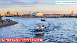 Walking tour of St Petersburg from Palace Square to Kronverksky Bridge in 4K Russia [upl. by Deppy]