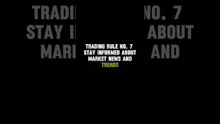 TRADING RULES NO 7 STAY INFORMED MARKET trading mostprofitableintradaytradingstrategies intrada [upl. by Sarchet]