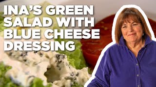 Ina Gartens Green Salad with Blue Cheese Dressing  Barefoot Contessa  Food Network [upl. by Jaymee26]