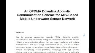 An OFDMA Downlink Acoustic Communication Scheme for AUV Based Mobile Underwater Sensor Network [upl. by Narcho]