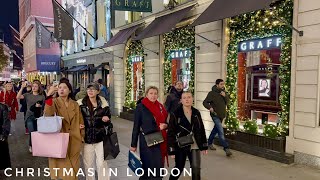 Luxury London Christmas Walk Tour 2024  Central London Christmas Lights amp Market 4K HDR [upl. by Nosnarb]