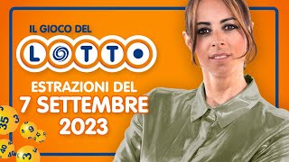 Estrazione in diretta del Gioco del Lotto e del Simbolotto di Giovedì 7 Settembre 2023 [upl. by Kcinnay160]