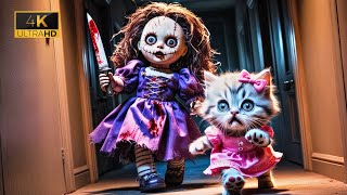 Kittens chased by Doll Ghost👻and the Ending😺🐈😿ai cat cute kitten funny catlover kitty shorts [upl. by Krever]