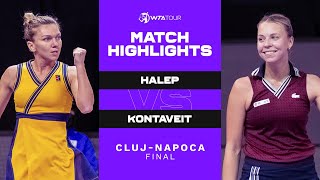 Simona Halep vs Anett Kontaveit  2021 ClujNapoca Final  WTA Match Highlights [upl. by Norehs]