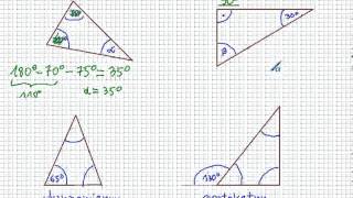 Miary kątów w trójkątach  Matematyka Szkoła Podstawowa i Gimnazjum [upl. by Metsky]