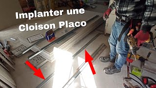 Comment Implanter Une Cloison en Plaques de Plâtre [upl. by Betteanne]