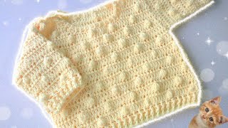 JERSEY PARA BEBÉ EN PUNTO POPCORN A CROCHET [upl. by Mcnally]