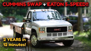 CumminsEaton 5Speed Swapping a GMC in 12 Minutes AWESOME Result [upl. by Langsdon196]