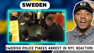 AMERICAN Reacts To Swedish cops makes arrest in New York City subway  Dar The Traveler [upl. by Frisse]