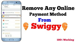 Remove  Delink Any Online Payment Method From Swiggy  All in Techno [upl. by Aihsenak859]