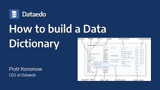 How to Build a Data Dictionary [upl. by Nollahp]