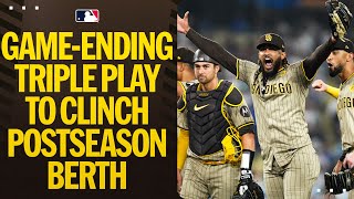 The PADRES turn a TRIPLE PLAY to CLINCH A POSTSEASON BERTH 🤯🤯🤯 Full inning [upl. by Powel]