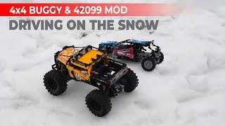 Driving BuWizz powered 4x4 Buggy amp 42099 MOD on SNOW [upl. by Heringer]