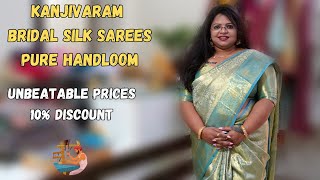 Bridal Pure Kanjivaram Silk Sarees with Amazing Prices [upl. by Sitoeht]