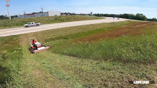 Mowing Tall Grass on a Steep Hill with the VENTRAC 95quot Wide Area Mower Deck [upl. by Elayne]