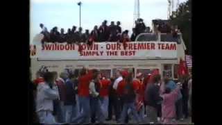 199306 Swindon Town fans celebrate promotion to the Premier League [upl. by Eohce]