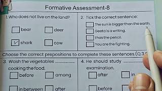 Formative Assessment 8 English Class 45कक्षा 45 अंग्रेजी आकलन 8 [upl. by Welcher]