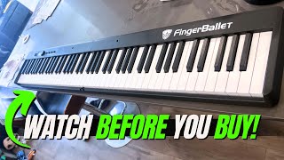 FULL REVIEW of the FingerBallet Portable Piano Keyboard Touch Sensitive 88 Key  Wood Grain [upl. by Chenee5]