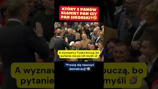 Tuskowa sekta takiego pytania się nie spodziwała 🤣 polityka polskapolityka humor viralshorts [upl. by Nealey]