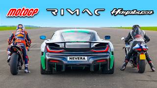 MotoGP Bike v Rimac Nevera v Turbo Hayabusa DRAG RACE [upl. by Iat13]