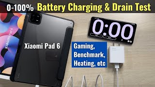 Xiaomi Pad 6 Battery Charging amp Drain Test Review  Gaming Benchmark amp Heating etc [upl. by Keary]