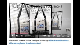 Black Wall Streets Online Designer Tote Bags blackownedbusiness blackluxurybrand madeinusa art [upl. by Aieka]