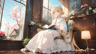 Peaceful Piano LofiGentleMelodies for Studying and Relaxing in a Sunlit Room with BlossomingFlowers [upl. by Blasien]