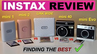 Fujifilm INSTAX mini 1 vs 2 vs 40 vs Wide vs Evo  Finding The Best Photo Printer [upl. by Leahsim]