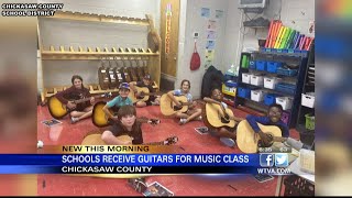 Chickasaw County School District receives guitars [upl. by Buchheim]