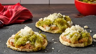 Pati Jinich  Pellizcadas with Chicharrón in Three Chiles Salsa [upl. by Dachy831]